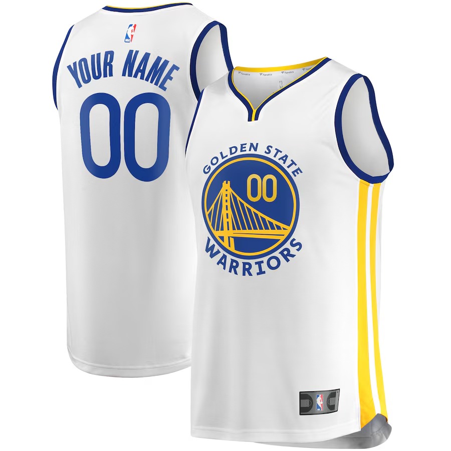 Men's Golden State Warriors Fanatics White Fast Break Custom Replica Jersey - Association Edition - Jersey