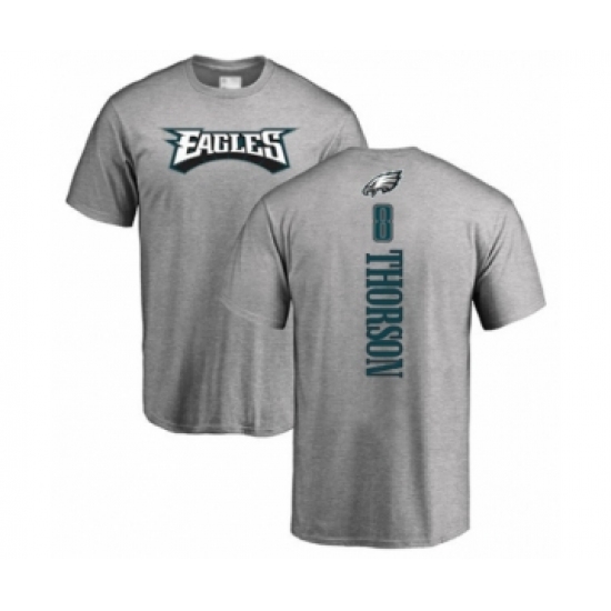 Philadelphia Eagles #8 Clayton Thorson Ash Backer T-Shirt - Jersey