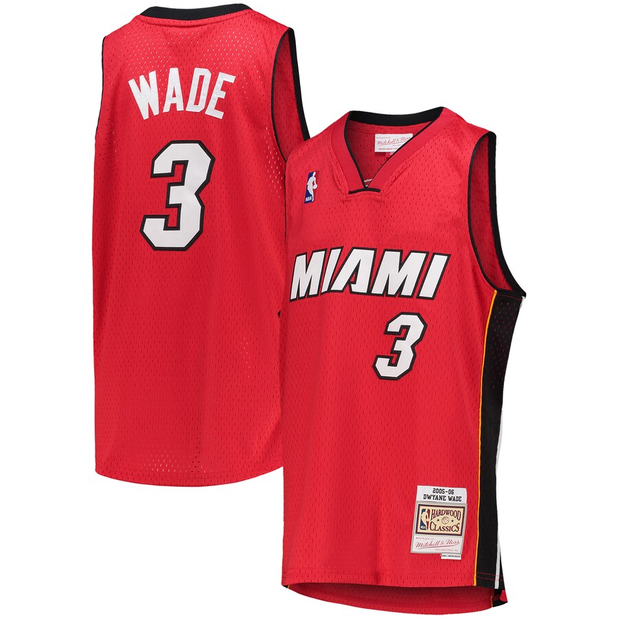 Youth Miami Heat Dwyane Wade Mitchell & Ness Red 2005/06 Hardwood Classics Swingman Jersey - Jersey