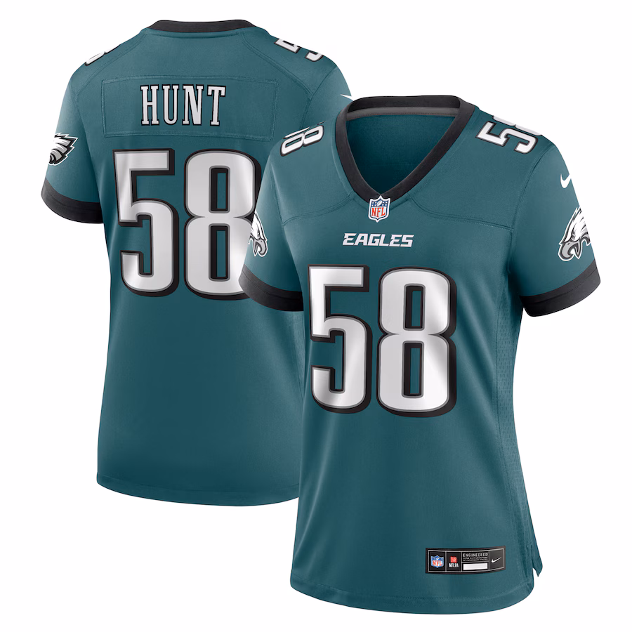 Women's Philadelphia Eagles Jalyx Hunt Nike Midnight Green Team Game Jersey - Jersey