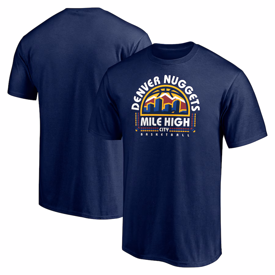 Men's Denver Nuggets Navy Push Ahead T-Shirt - Jersey