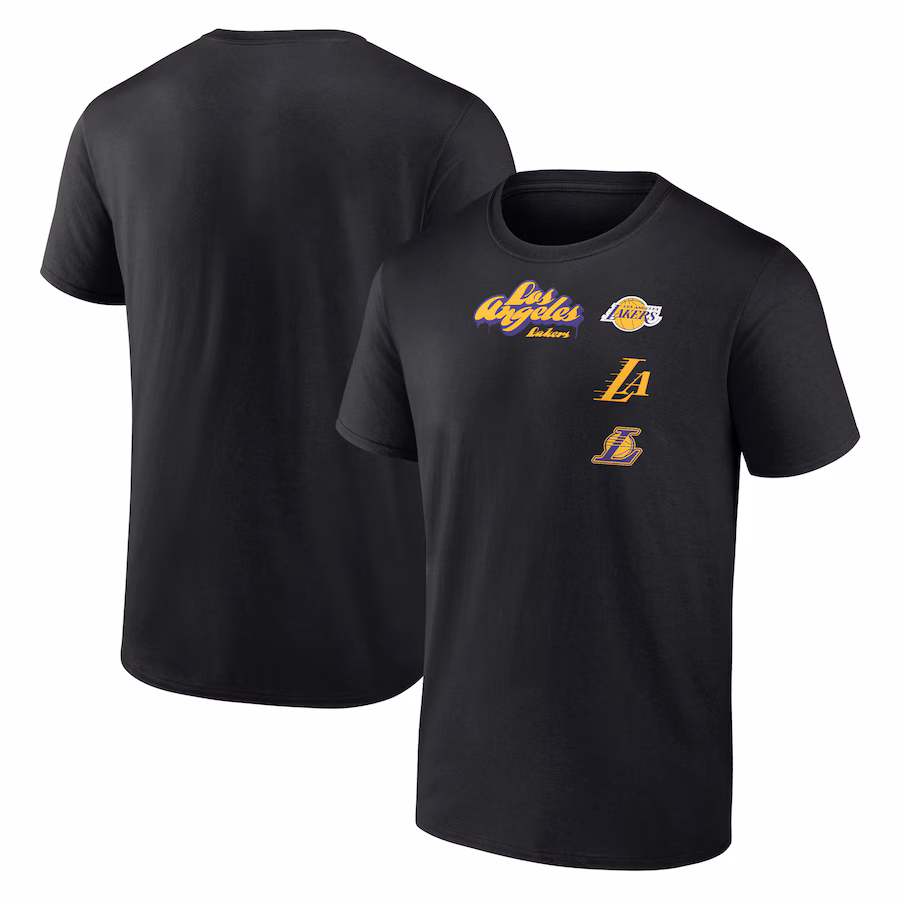 Men's Los Angeles Lakers  Black Graffiti Logo T-Shirt - Jersey