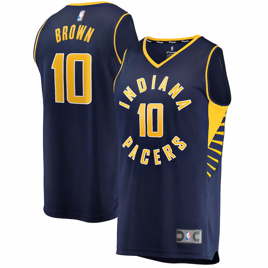 Men's Indiana Pacers Kendall Brown Fanatics Navy 2021/22 Fast Break Replica Jersey - Icon Edition - Jersey