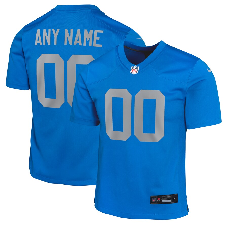 Youth Detroit Lions Nike Blue Alternate Custom Game Jersey - Jersey