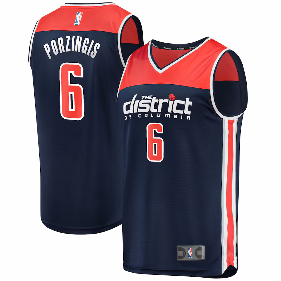 Men's Washington Wizards Kristaps Porzingis Fanatics Navy Fast Break Replica Player Jersey - Statement Edition - Jersey