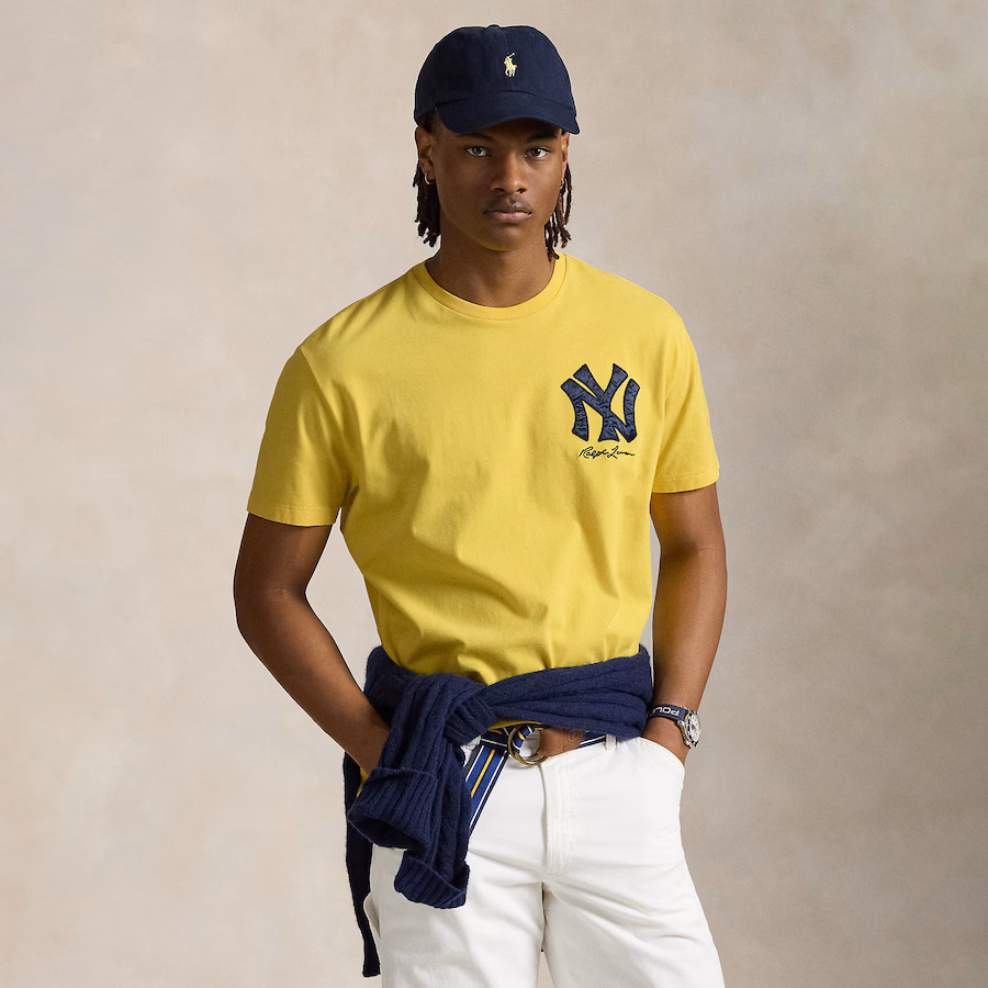 Yankees Polo Ralph Lauren Yellow Jersey T-Shirt - Jersey