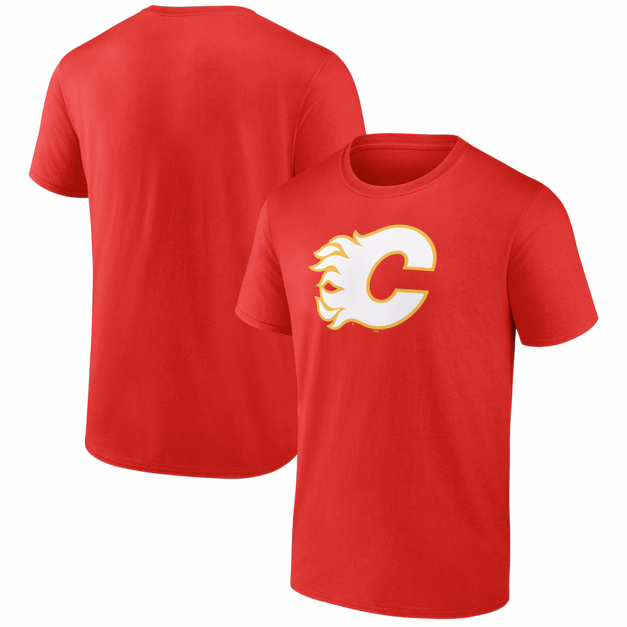 Men's Calgary Flames Red Logo T-Shirt - Jersey