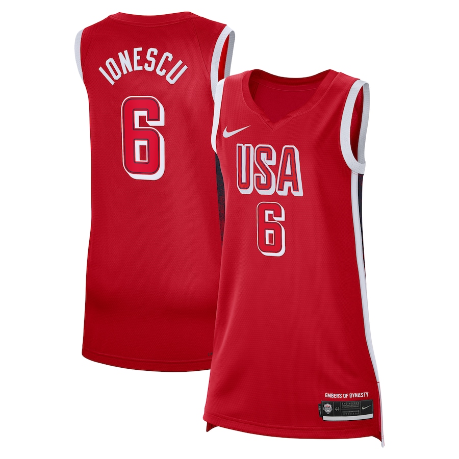 Unisex Women's USA Basketball Sabrina Ionescu Nike Red 2024 Swingman Player Jersey - Jersey
