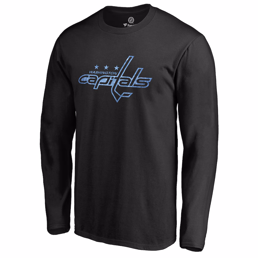 Men's Washington Capitals Black Pond Hockey Long Sleeve T-Shirt - Jersey