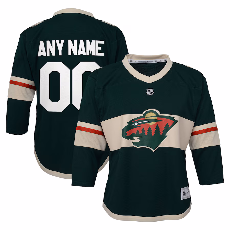 Youth Minnesota Wild Green Replica Custom Jersey - Jersey