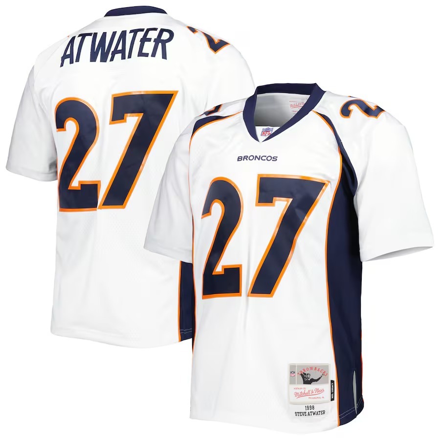 Men's Denver Broncos Steve Atwater Mitchell & Ness White Legacy Replica Jersey - Jersey