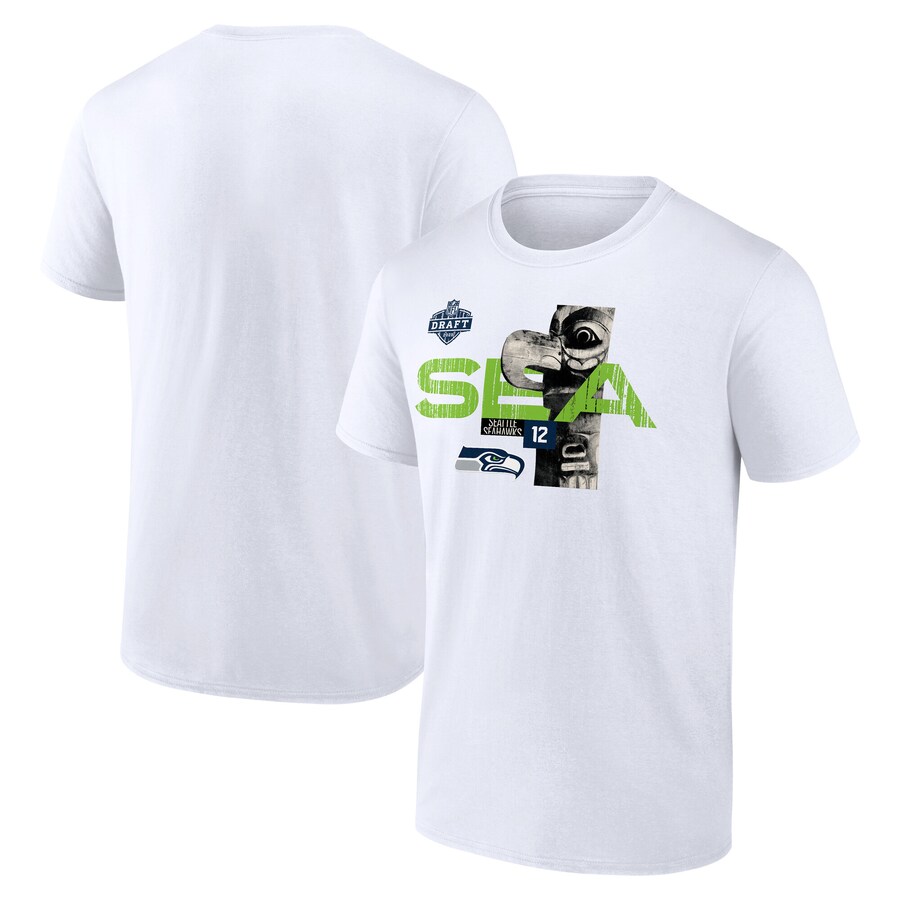 Men's Seattle Seahawks White 2025 NFL Draft T-Shirt - Jersey