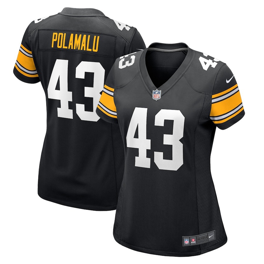 Women's Pittsburgh Steelers Troy Polamalu Nike Black Retired Player Jersey - Jersey