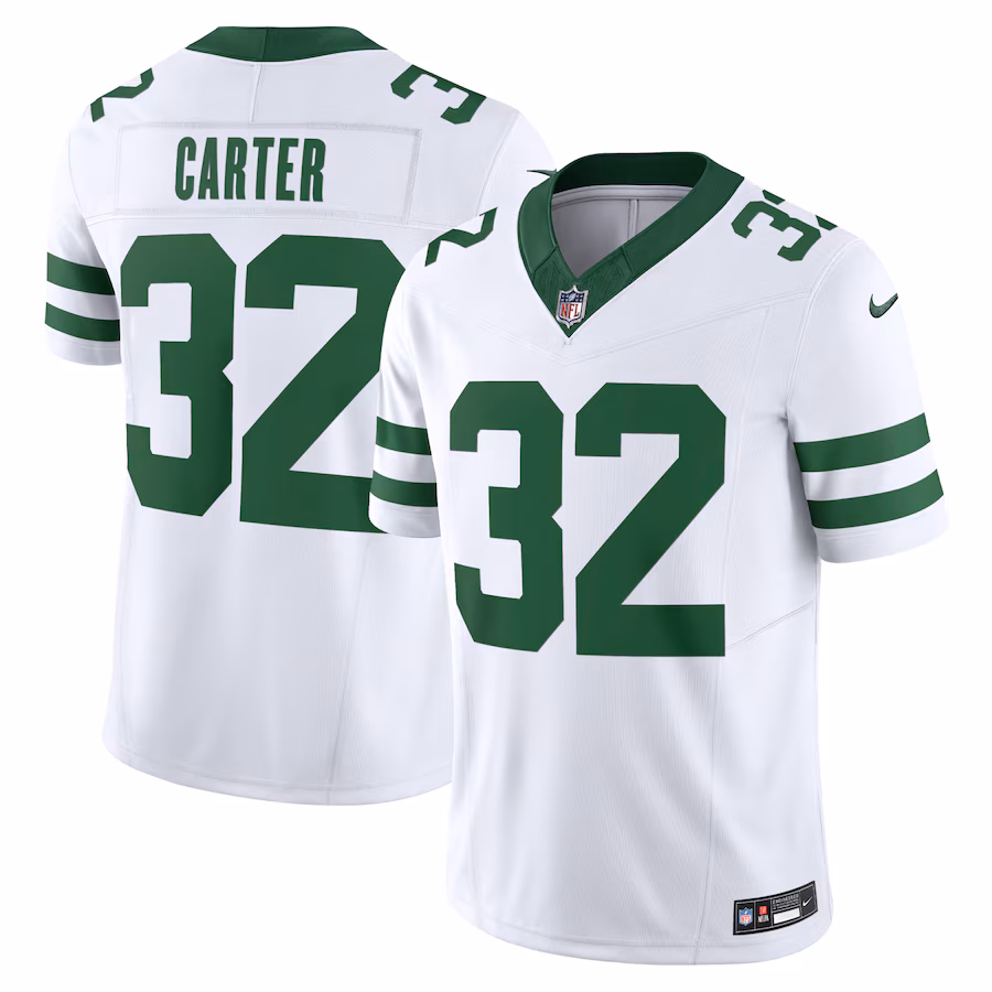 Men's New York Jets Michael Carter Nike Legacy White Vapor F.U.S.E. Limited Jersey - Jersey