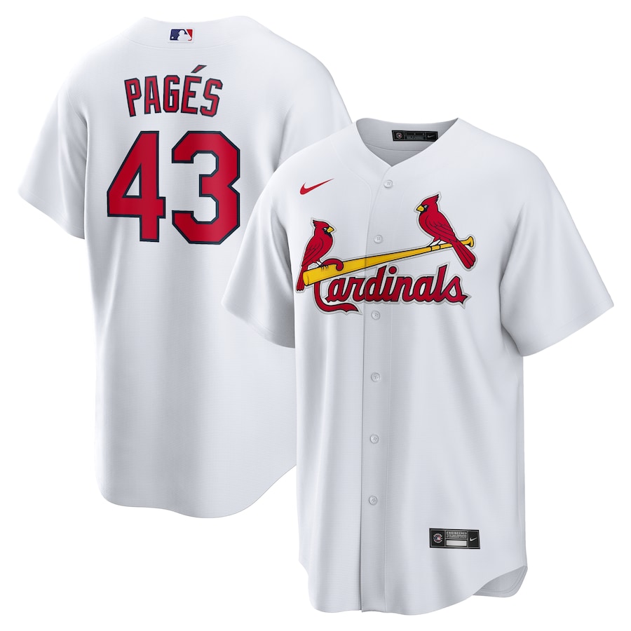 Men's St. Louis Cardinals Pedro Pagés Nike White Home Replica Jersey - Jersey