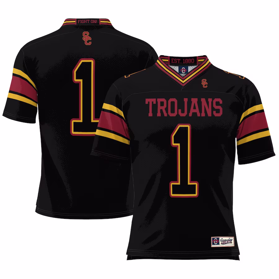 #1 USC Trojans GameDay Greats Youth Football Jersey - Black - Jersey