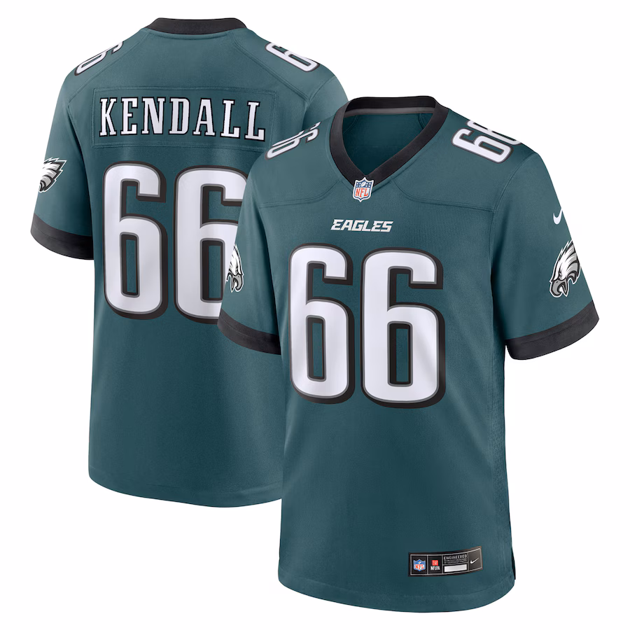 Men's Philadelphia Eagles Drew Kendall Nike Midnight Green Team Game Jersey - Jersey