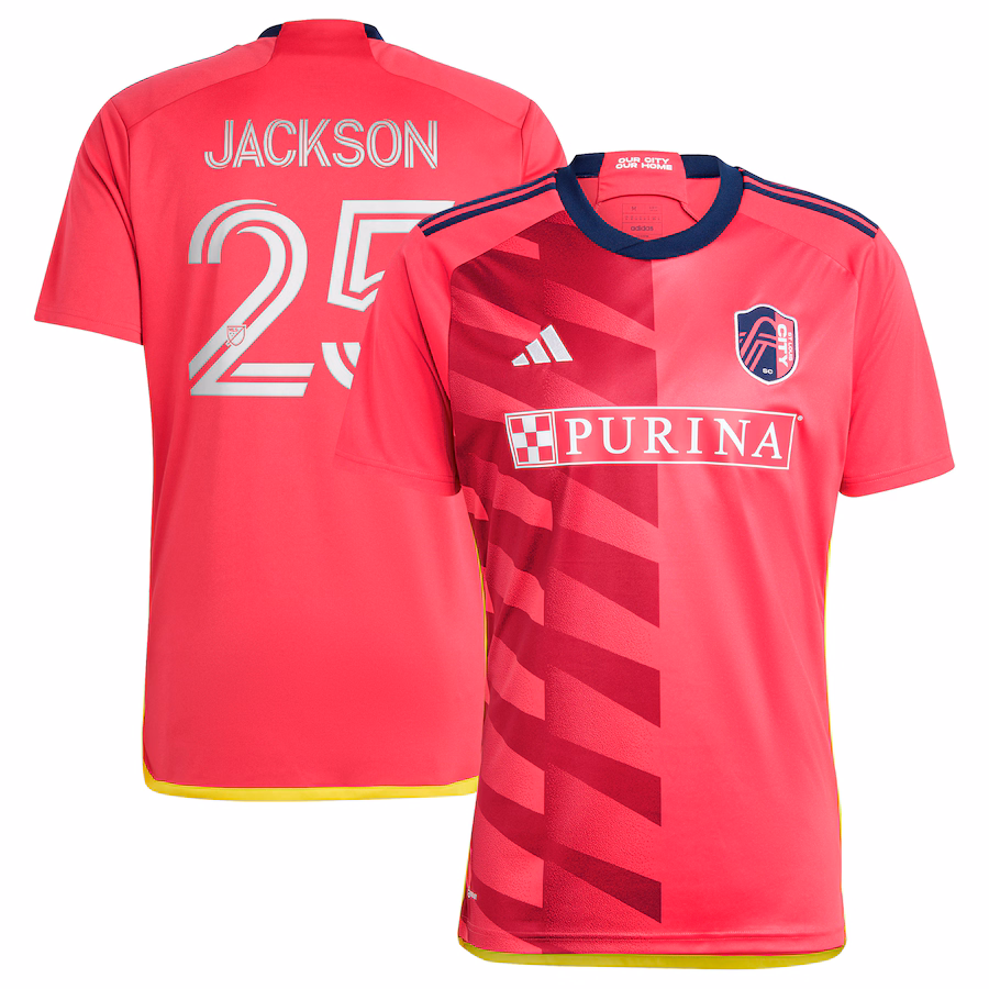 Men's St. Louis City SC Aziel Jackson adidas Red 2024 The Spirit Kit Replica Player Jersey - Jersey