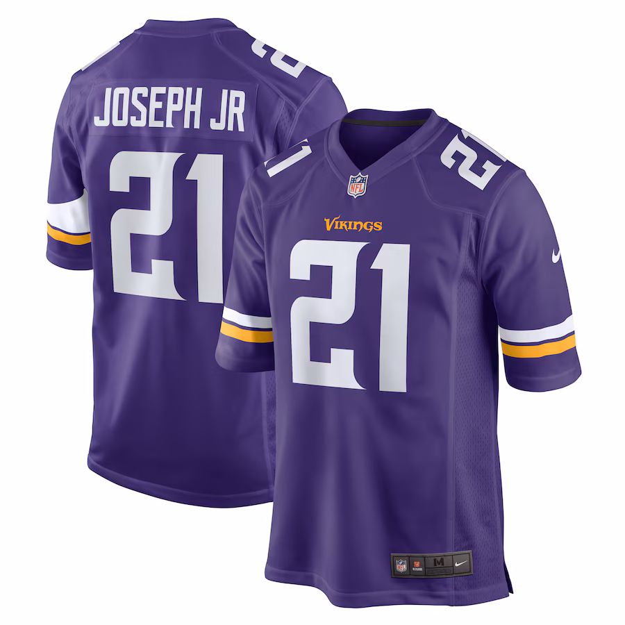 Men's Minnesota Vikings Kelvin Joseph Jr. Nike Purple Team Game Jersey - Jersey