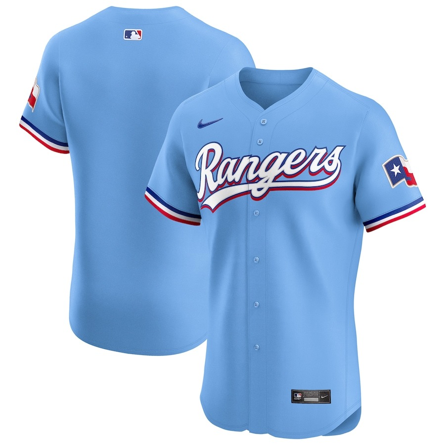 Men's Texas Rangers Nike Light Blue Alternate Vapor Premier Elite Patch Jersey - Jersey