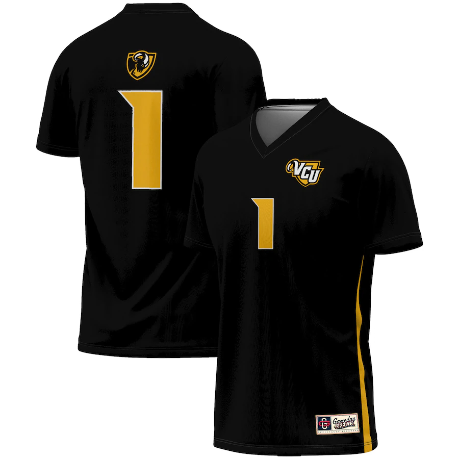 #1 VCU Rams GameDay Greats Unisex Women's Soccer Lightweight Fashion Jersey - Black - Jersey