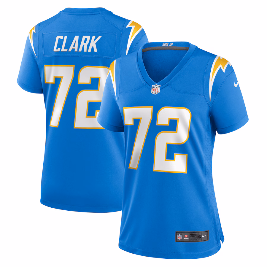 Women's Los Angeles Chargers Jerrod Clark Nike  Powder Blue Team Game Jersey - Jersey