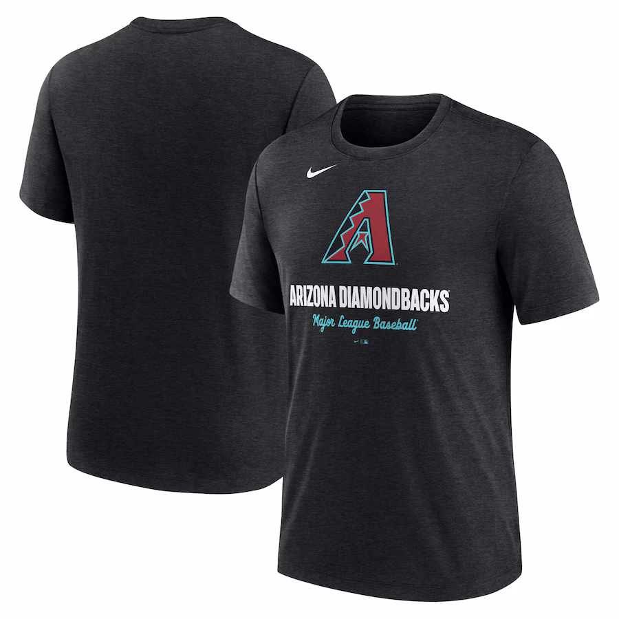 Men's Arizona Diamondbacks Nike Heather Black Logo Tri-Blend T-Shirt - Jersey