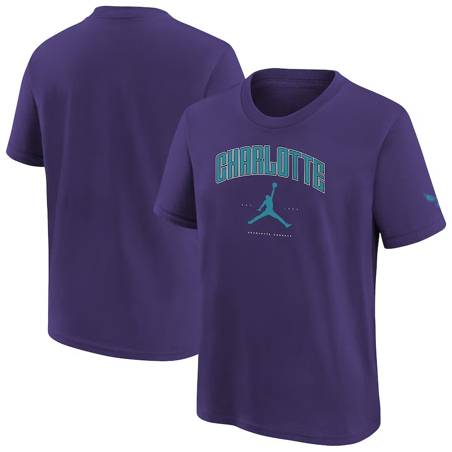 Youth Charlotte Hornets Jordan Brand Purple Essential Cities T-Shirt - Jersey