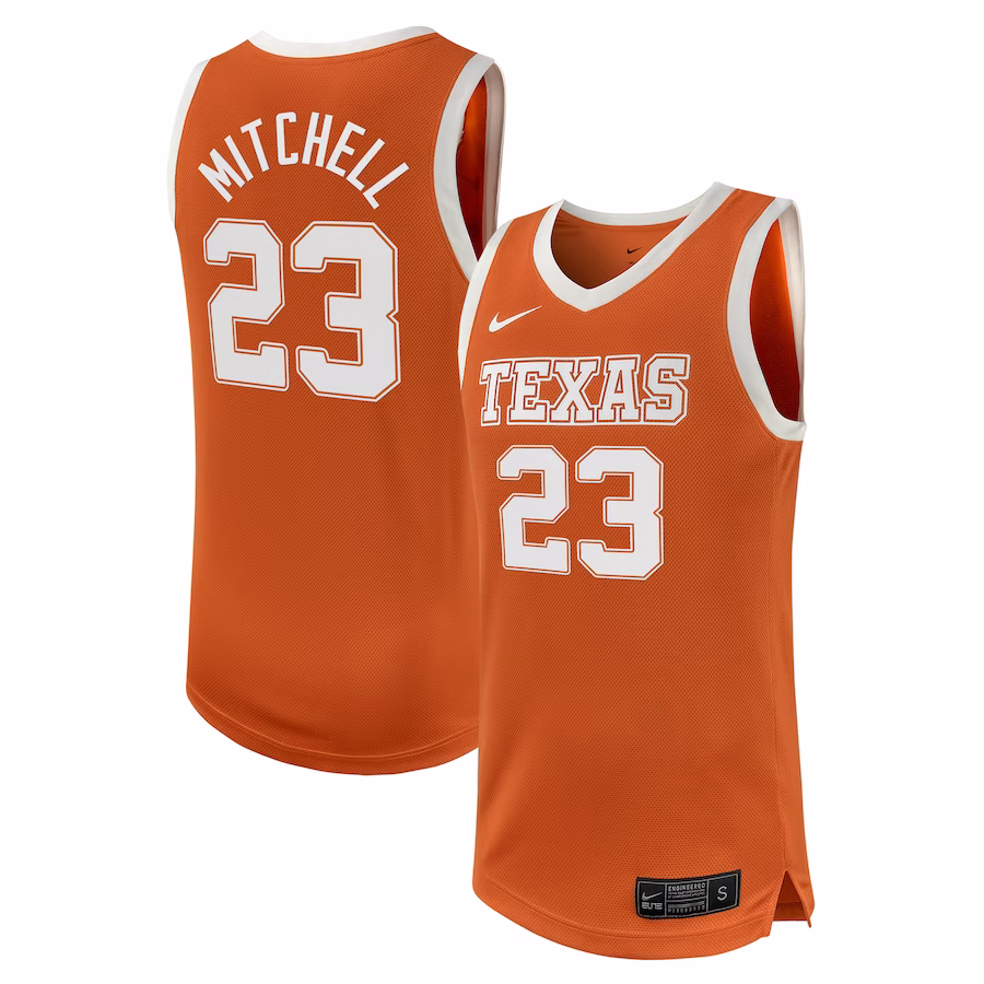 Dillon Mitchell Texas Longhorns Nike NIL Basketball Replica Player Jersey - Texas Orange - Jersey