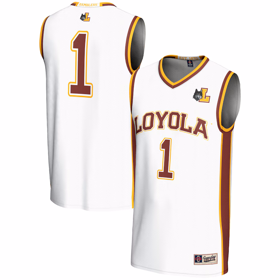 Youth GameDay Greats White #1 Loyola Chicago Ramblers Lightweight Basketball Jersey - Jersey