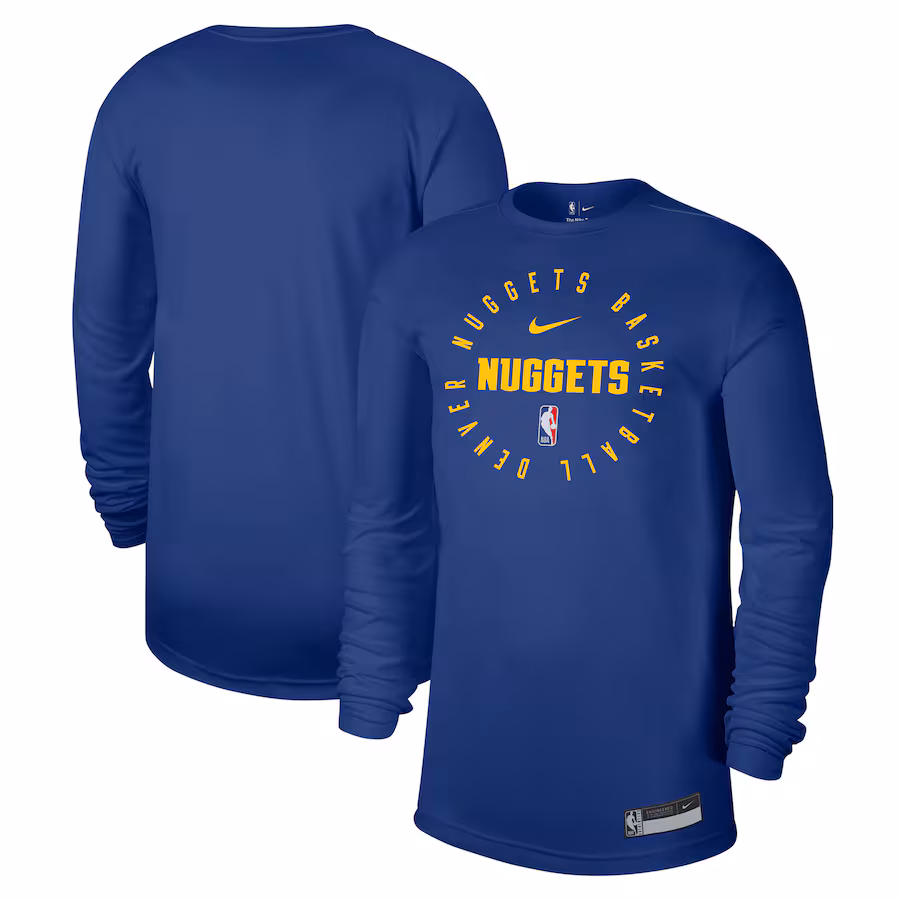 Men's Denver Nuggets Nike Blue 2024/25 Legend On-Court Practice Long Sleeve T-Shirt - Jersey
