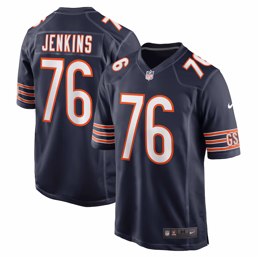 Men's Chicago Bears Teven Jenkins Nike Navy Game Jersey - Jersey