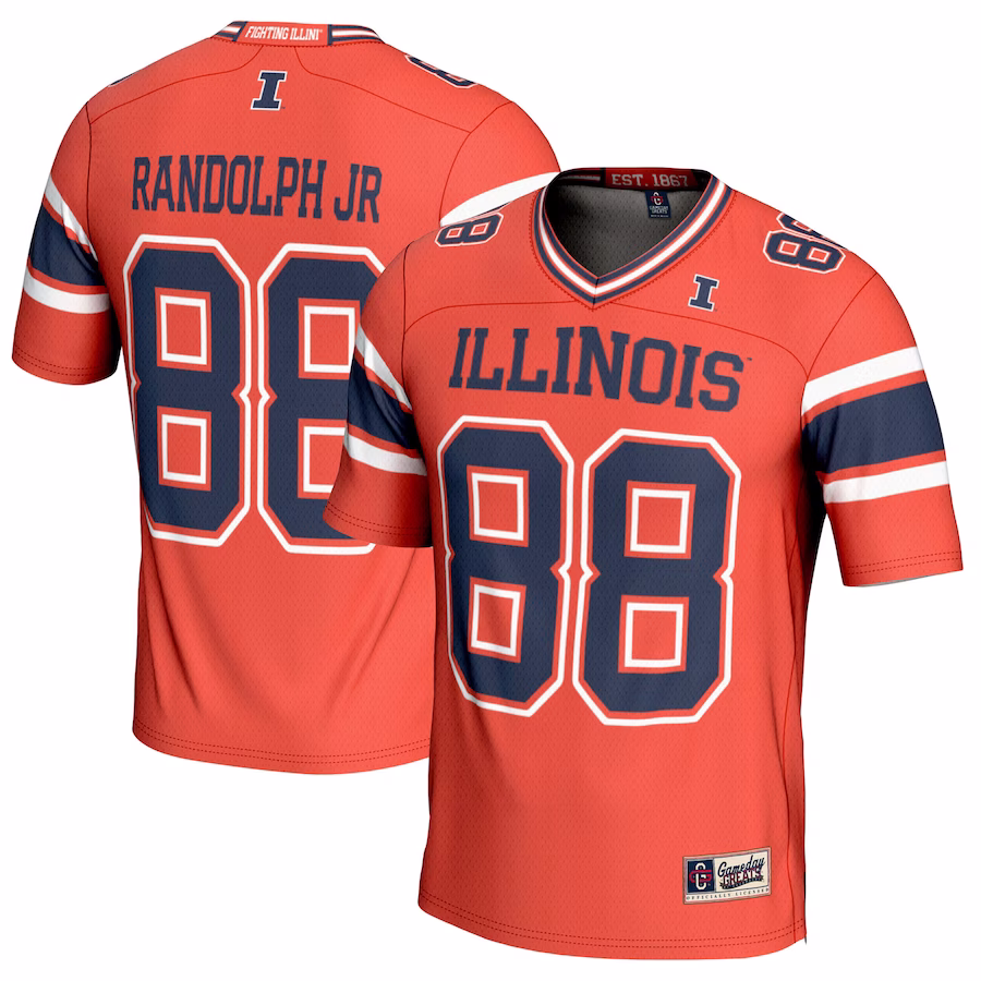 Keith Randolph Jr Illinois Fighting Illini GameDay Greats Youth NIL Player Football Jersey - Orange - Jersey