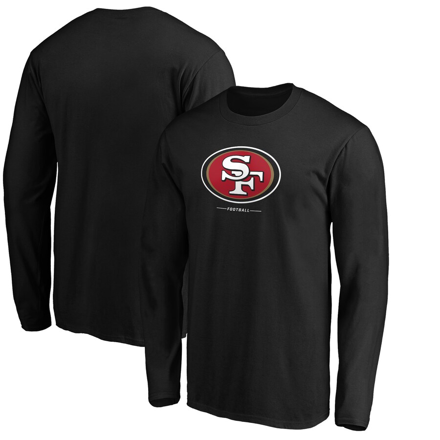 Men's San Francisco 49ers Black Team Lockup Long Sleeve T-Shirt - Jersey