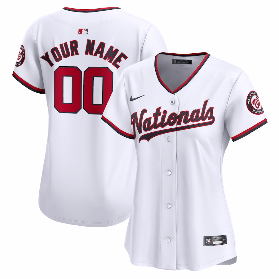 Women's Washington Nationals Nike White Home Limited Custom Jersey - Jersey