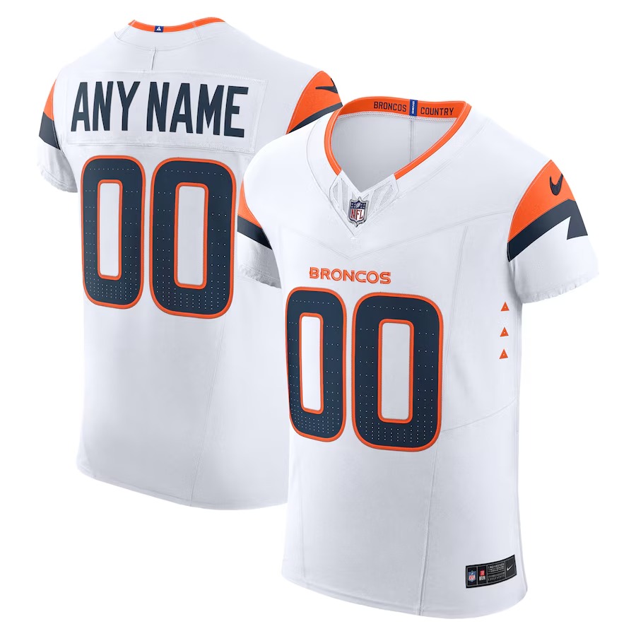 Men's Denver Broncos Nike White Vapor F.U.S.E. Elite Custom Jersey - Jersey