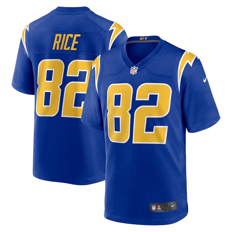 Men's Los Angeles Chargers Brenden Rice Nike Royal 2024 NFL Draft 2nd Alternate Game Player Jersey - Jersey