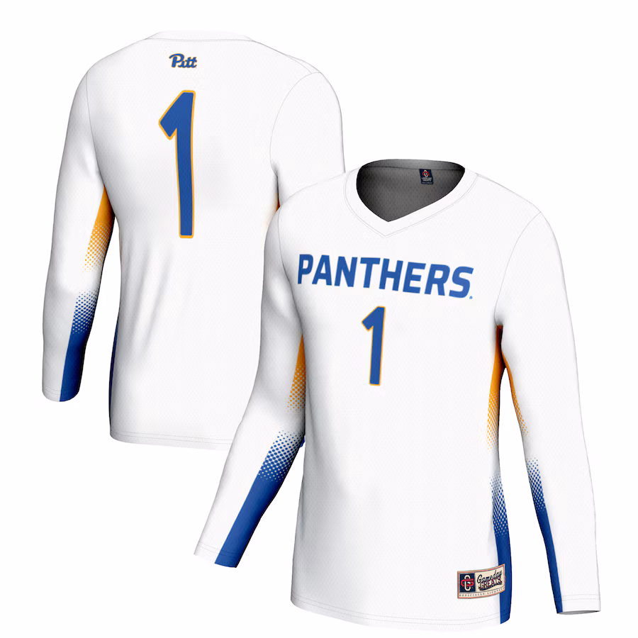 Youth GameDay Greats #1 White Pitt Panthers Lightweight Women's Volleyball Jersey - Jersey