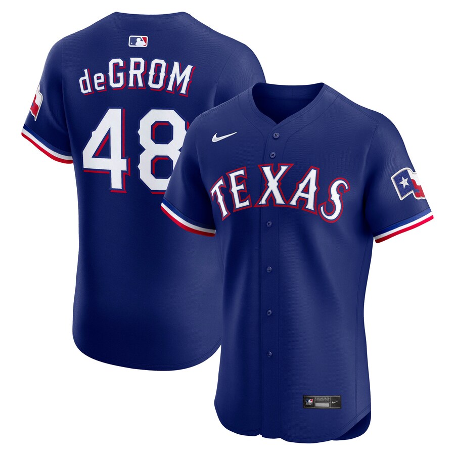 Men's Texas Rangers Jacob deGrom Nike Royal Alternate 2 Elite Jersey - Jersey