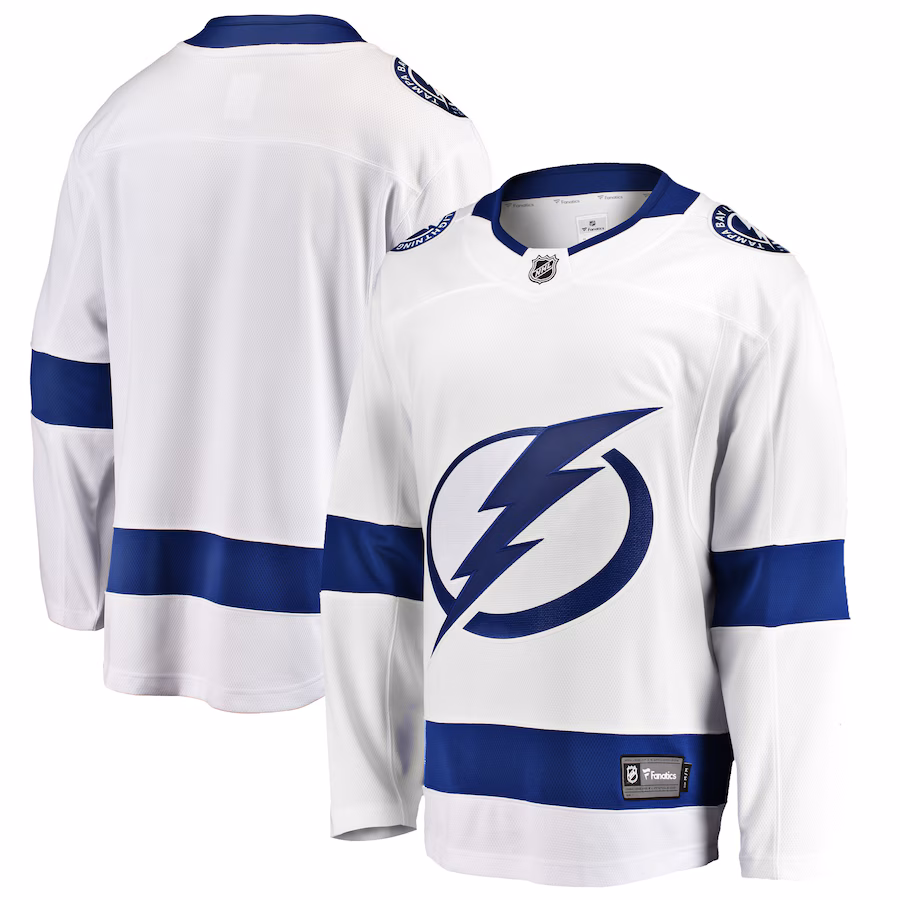 Men's Tampa Bay Lightning Fanatics White Breakaway Away Jersey - Jersey