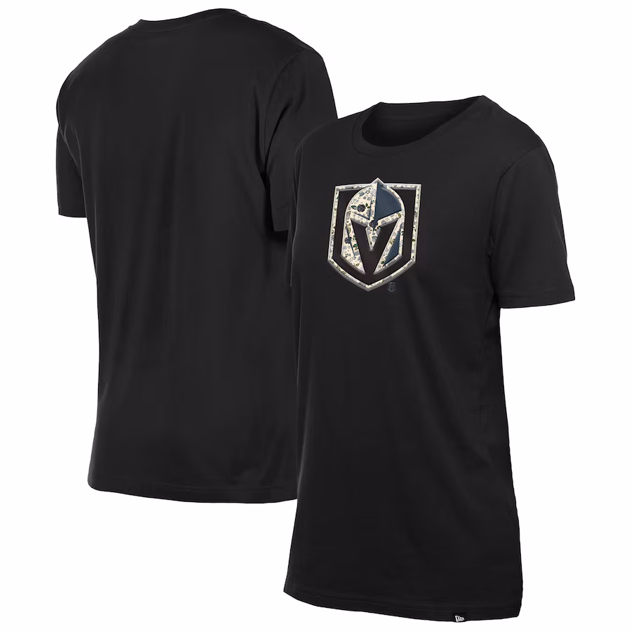 Women's Vegas Golden Knights New Era Black Glam Game Floral T-Shirt - Jersey