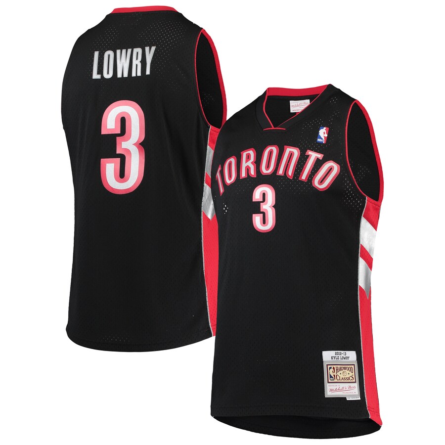 Men's Toronto Raptors Kyle Lowry Mitchell & Ness Black 2001/02 Hardwood Classics Swingman Jersey - Jersey