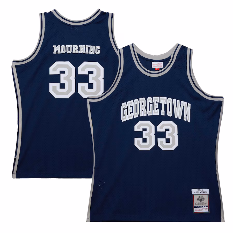 Alonzo Mourning Georgetown Hoyas Mitchell & Ness 1991/92 Swingman Player Jersey - Navy - Jersey