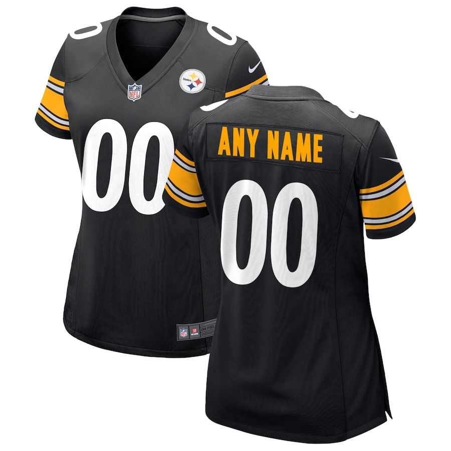 Women's Nike Black Pittsburgh Steelers Custom Game Jersey - Jersey