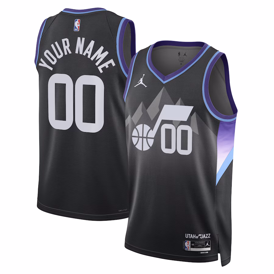 Unisex Utah Jazz Jordan Brand Black 2024/25 Custom Swingman Jersey - Statement Edition - Jersey