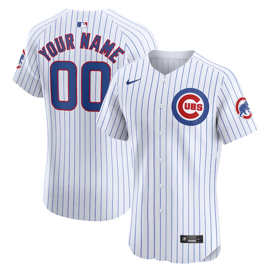 Men's Chicago Cubs Nike White Home Elite Custom Jersey - Jersey