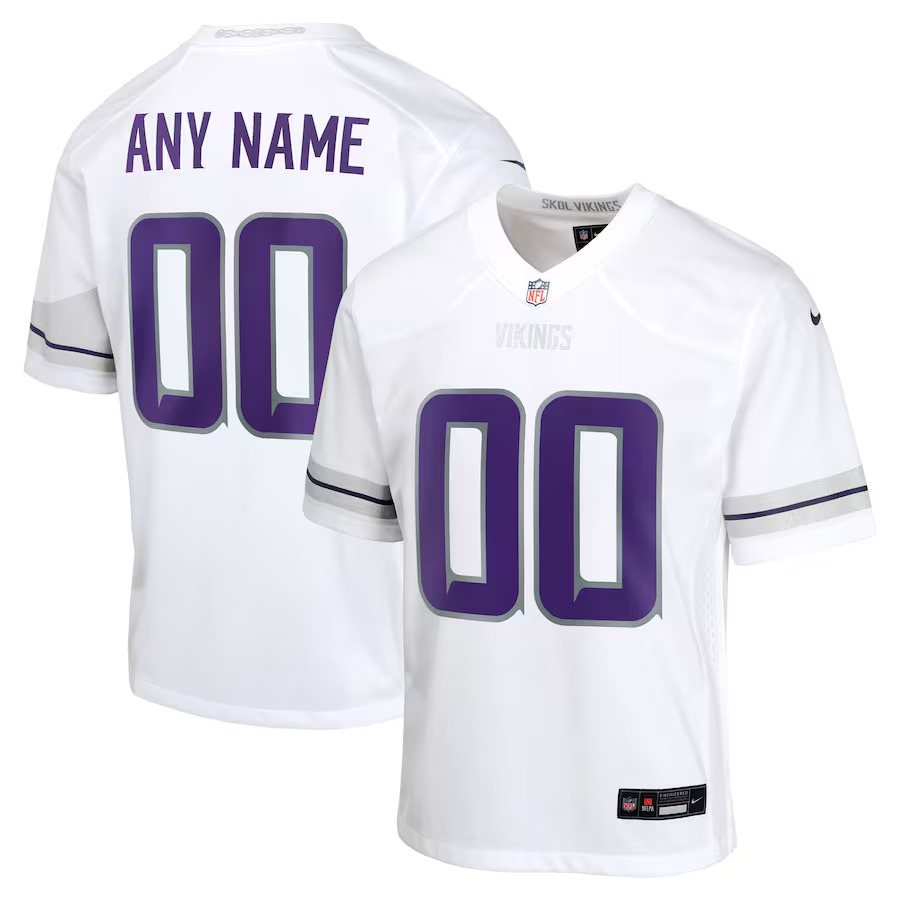 Youth Minnesota Vikings Nike White Alternate Custom Game Jersey - Jersey