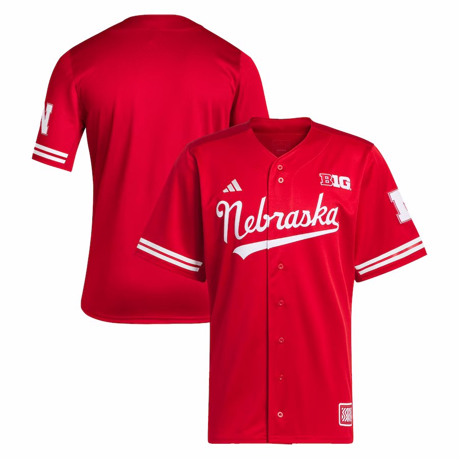 Nebraska Huskers adidas Reverse Retro Replica Baseball Jersey - Scarlet - Jersey