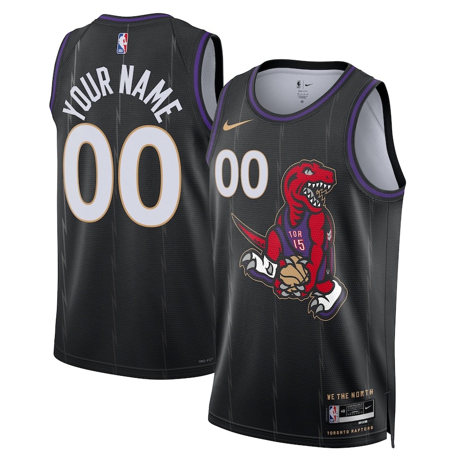 Unisex Toronto Raptors Nike Black 2024/25 Custom Swingman Jersey - City Edition - Jersey