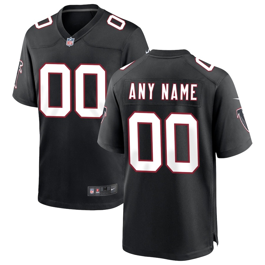 Men's Atlanta Falcons Nike Black Throwback Custom Game Jersey - Jersey